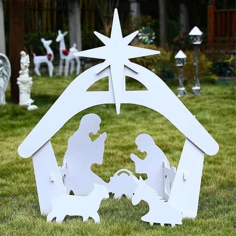 Outdoor Nativity Scene, Weatherproof Nativity Sets for Christmas Outdoor Decor, Lighted Decoration