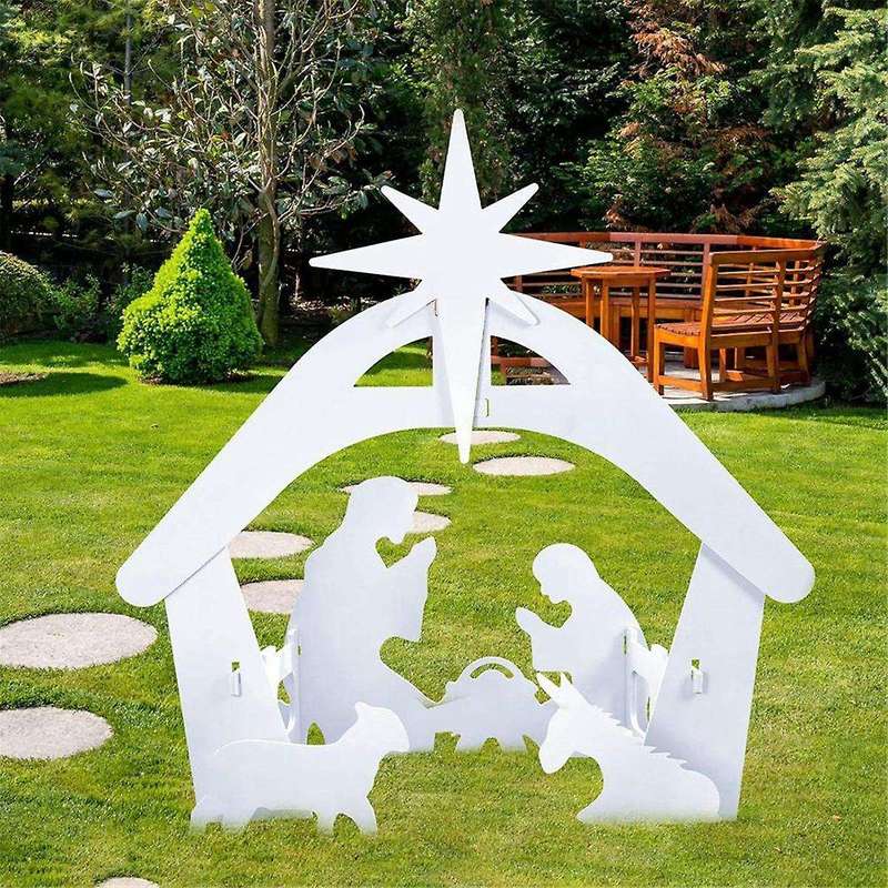 Outdoor Nativity Scene, Weatherproof Nativity Sets for Christmas Outdoor Decor, Lighted Decoration