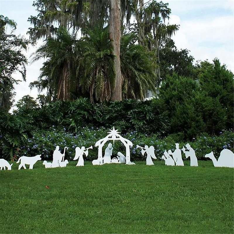 Outdoor Nativity Scene, Weatherproof Nativity Sets for Christmas Outdoor Decor, Lighted Decoration