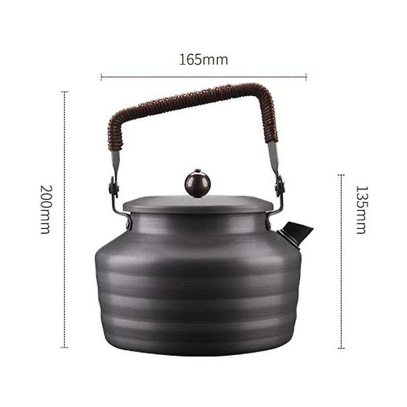 Outdoor Picnic Supplies 1.3L Ancient Chinese Style Kettle Boil Tea Coffee Kettle Water Jug Canteen C
