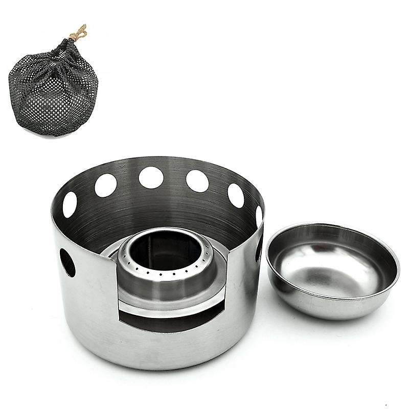 Outdoor Picnic Stove Liquid Solid Alcohol Stainless Steel Portable Camping Small Round Alcohol Stove