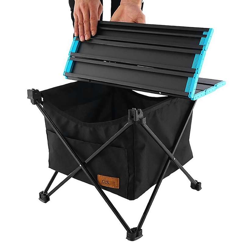 Outdoor Picnic Foldable Table Camping Desk with Waterproof Tableware Clothes Storage Bag