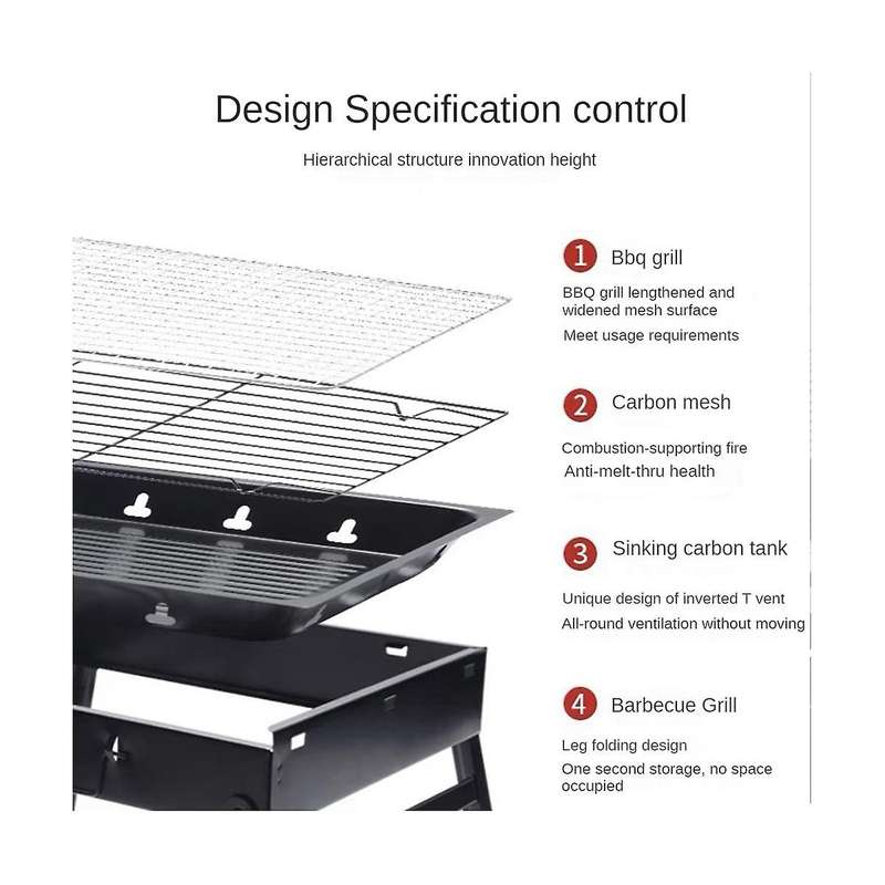 Outdoor Portable Barbecue Grills Folding Camping Barbecue Grills Household Charcoal Barbecue Stove.
