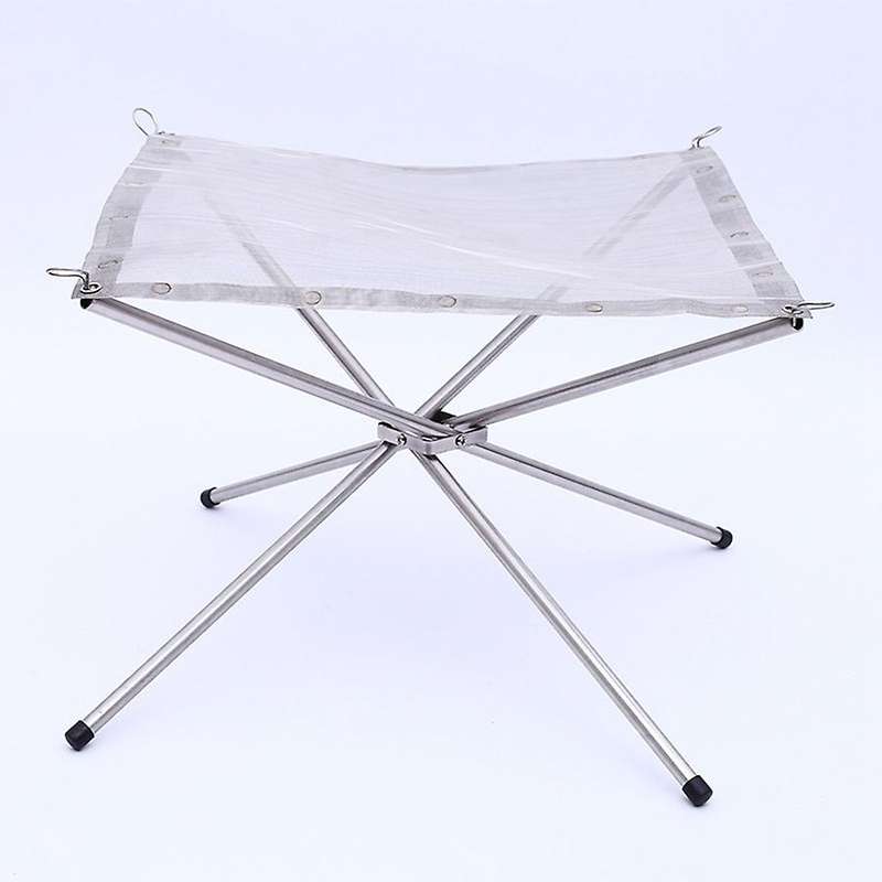 Outdoor Portable Bonfire Frame Folding Furnace Fire Rack Stack Grill Stainless Steel Point Charcoal