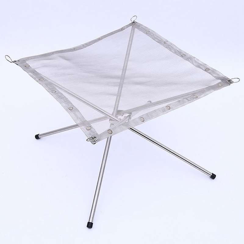 Outdoor Portable Bonfire Frame Folding Furnace Fire Rack Stack Grill Stainless Steel Point Charcoal
