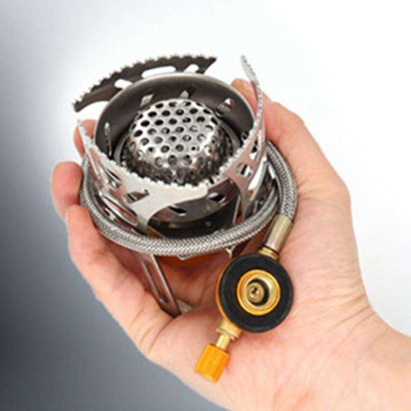Outdoor Portable Folding Stoves Split Gas Windproof Stove Gas Burner for Camping Hiking Picnic Mount