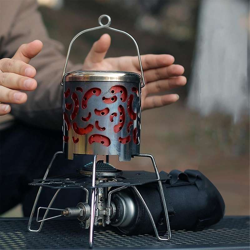 Outdoor Portable Gases Heater Stoves Heating Cover Mini Heater Cap Stainless Steel Gas Oven Burner C