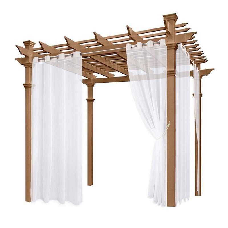 Outdoor Sheer Curtains Waterproof 4 Panels-Semi Voile Sheer Curtains,for Living Room Gazebo Porch Ba
