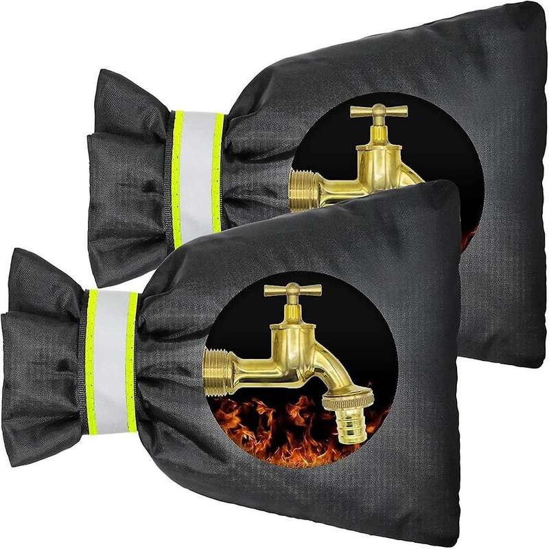 Outdoor Reflective Faucet Covers 2 Pack for Winter 8.27 X 5.9 Inch, Reusable Waterproof Insulated S
