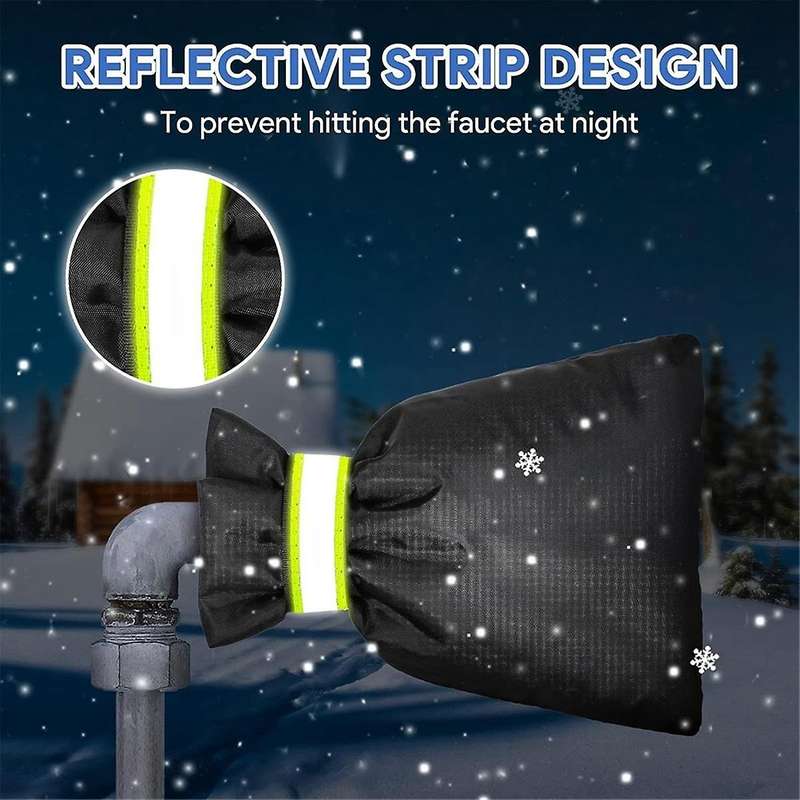 Outdoor Reflective Faucet Covers 2 Pack for Winter 8.27 X 5.9 Inch, Reusable Waterproof Insulated S