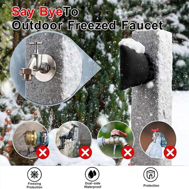 Outdoor Reflective Faucet Covers 2 Pack for Winter 8.27 X 5.9 Inch, Reusable Waterproof Insulated S