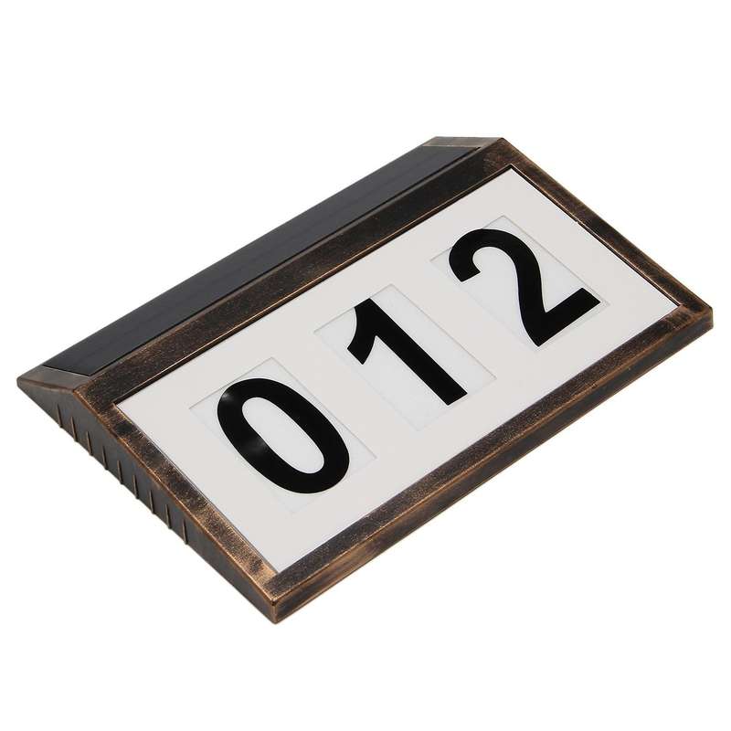 Outdoor Solar LED House Number Light Energy Saving Solar Door Plate Light DIY Garden Garage Door Num