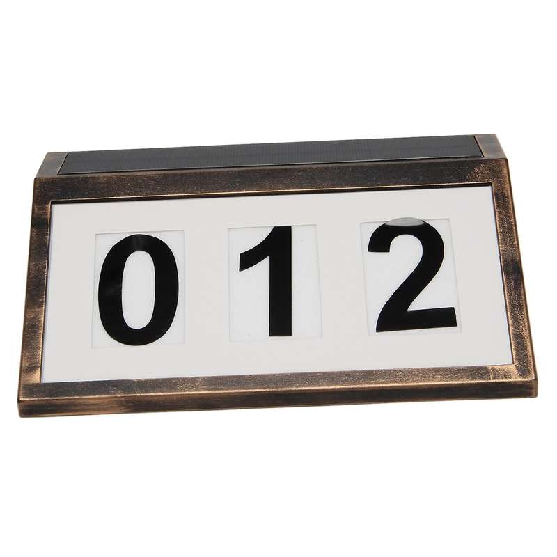 Outdoor Solar LED House Number Light Energy Saving Solar Door Plate Light DIY Garden Garage Door Num