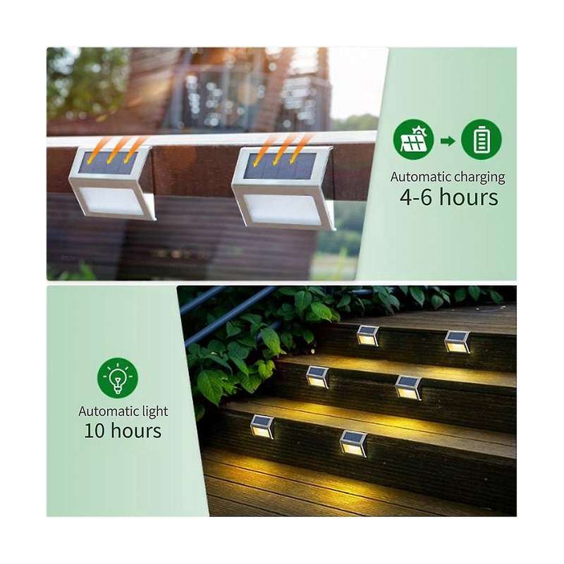Outdoor Solar Deck Lights Solar Step Lights IP65 Waterproof Solar Outdoor LED Lights Perimeter Wall