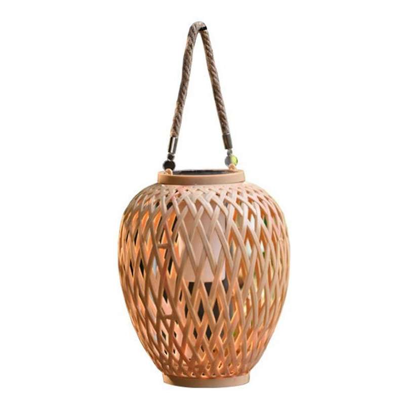 Outdoor Solar Imitation Rattan Lantern Courtyard Balcony Garden Decoration Candle Lights Atmosphere