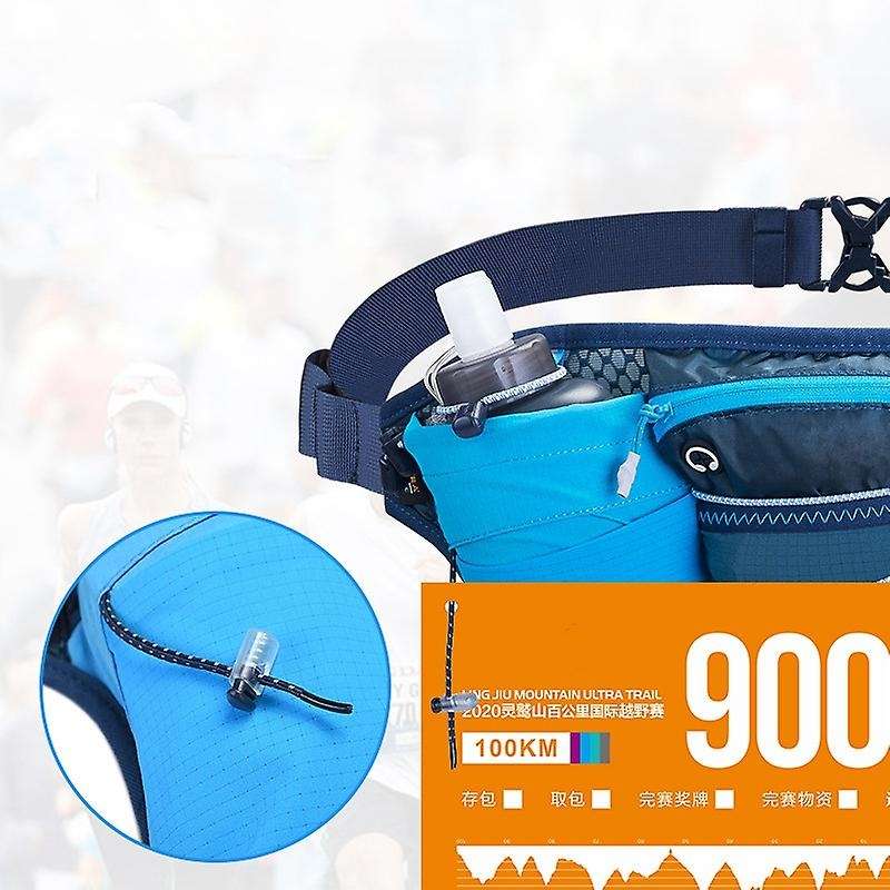 Outdoor Sports Belt Hydration Pack Double Water Tanks for Running Jogging Fitness Blue