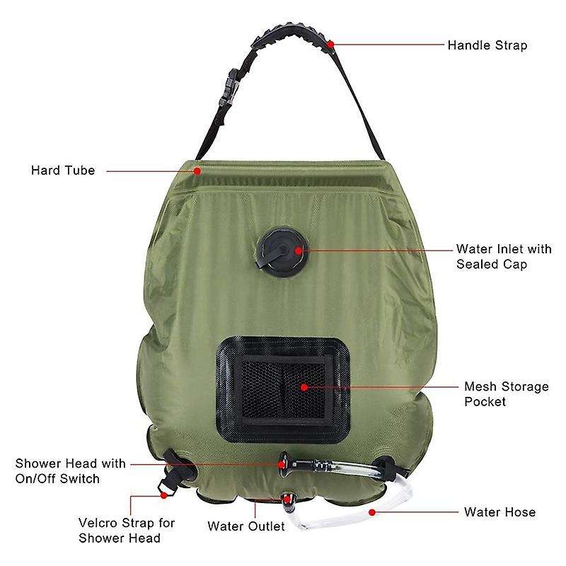 Outdoor Sports Bath Bag Camping Picnic Bath Hot Water Bottle 20L Portable Water Bag Shower Bag