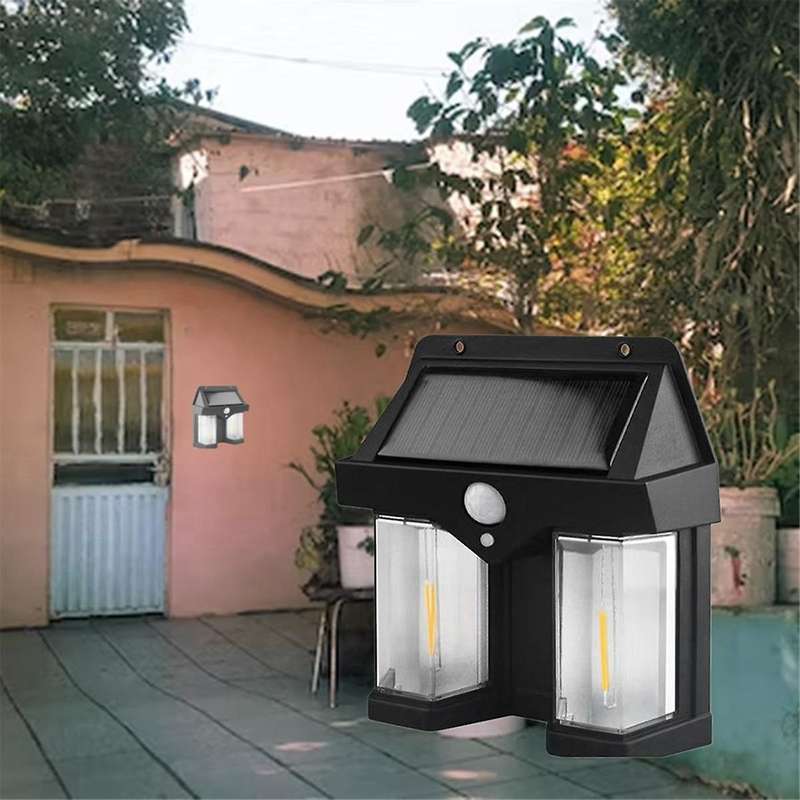 Outdoor Solar Wall Lamp Outdoor Dual-Core Solar Induction Lamp, Wireless Motion Sensor, Waterproof