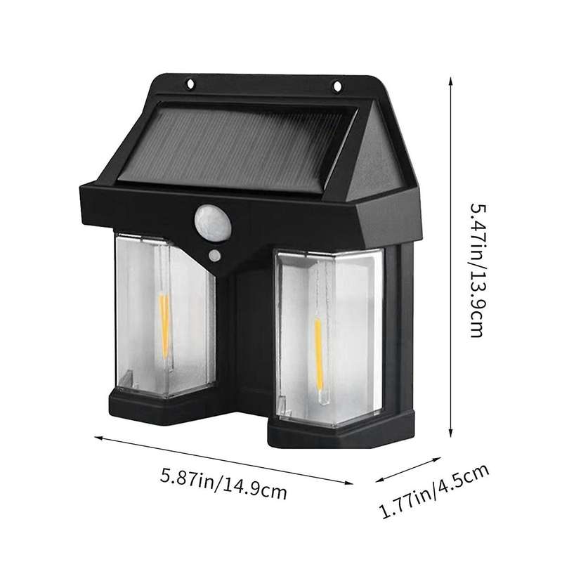 Outdoor Solar Wall Lamp Outdoor Dual-Core Solar Induction Lamp, Wireless Motion Sensor, Waterproof