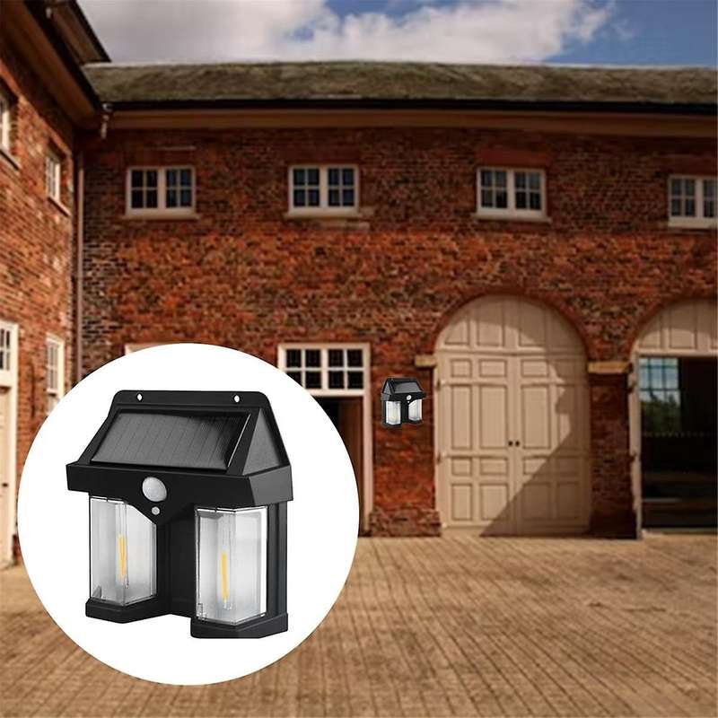 Outdoor Solar Wall Lamp Outdoor Dual-Core Solar Induction Lamp, Wireless Motion Sensor, Waterproof
