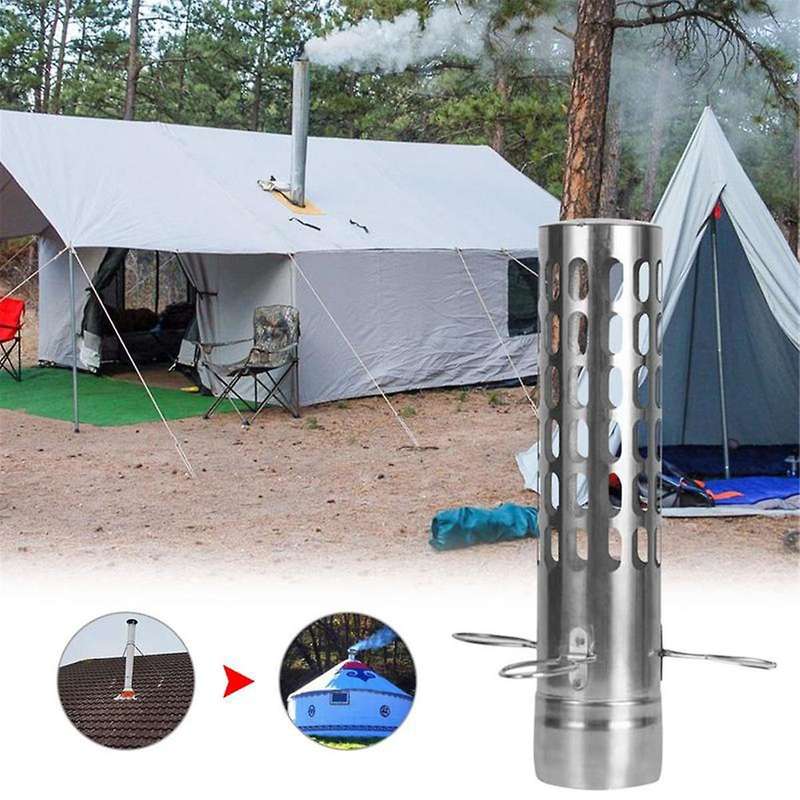 Outdoor Stove Chimney Pipe Stainless Steel Camping Wood Fire Heating Stove Boiler Exhaust Pipe Smok