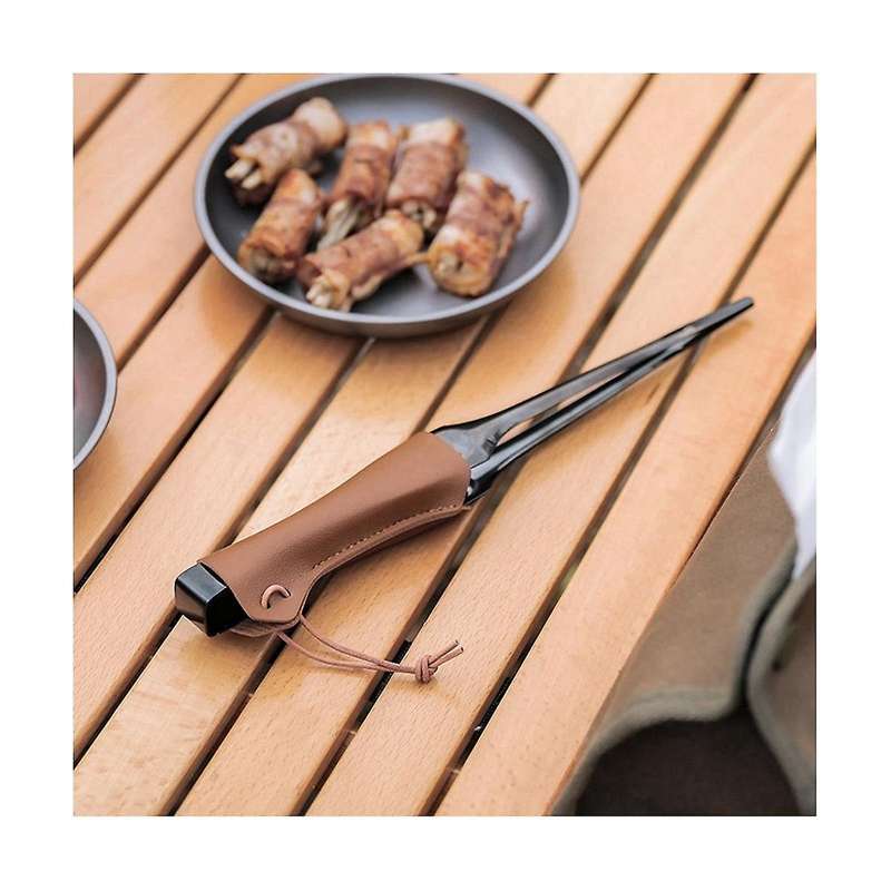 Outdoor Stainless Steel Barbecue Clip Set Chopsticks Bread Clip Black Sharing Chopsticks Steak Food