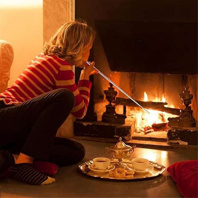 Outdoor Stainless Steel Fire Hose, Fire Blower, Camping Fire Tool, Retractable