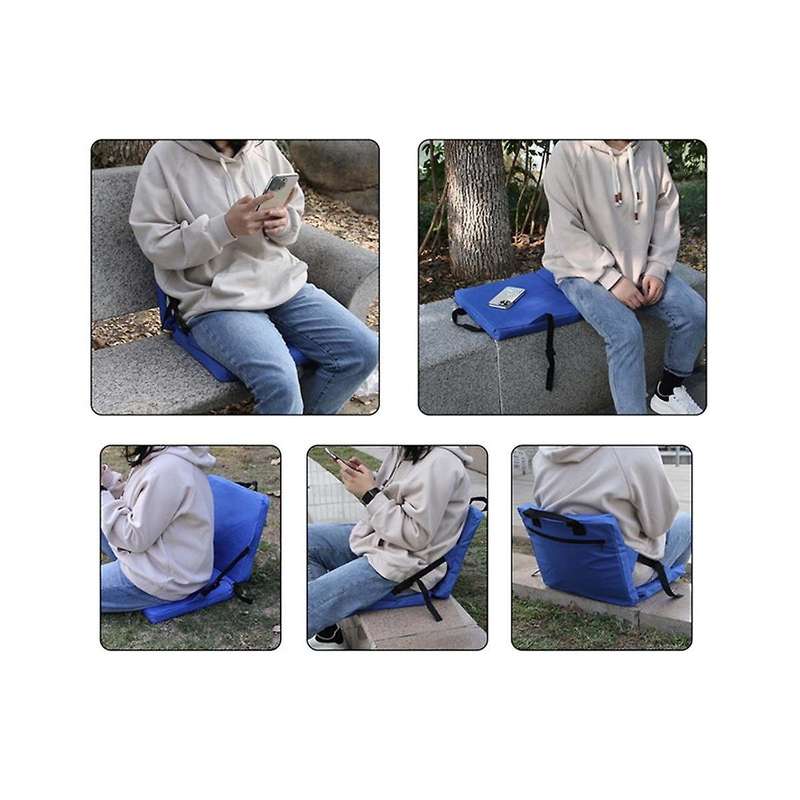 Outdoor Square Chair Cushion Stadium Cushion Beach Chair with Backrest Camping Hiking