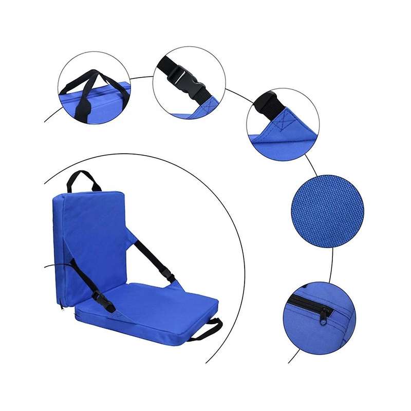 Outdoor Square Chair Cushion Stadium Cushion Beach Chair with Backrest Camping Hiking