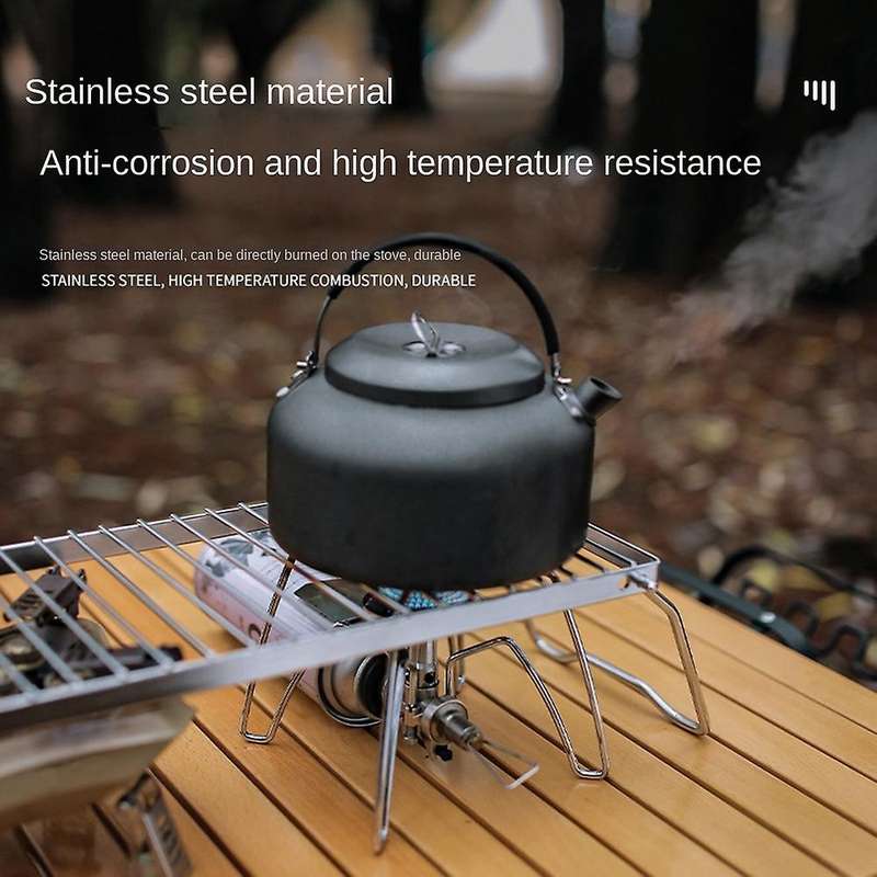 Outdoor Striped Barbecue Grill Barbecue Long Stainless Steel Pot Folding Bracket Portable Rack Drai