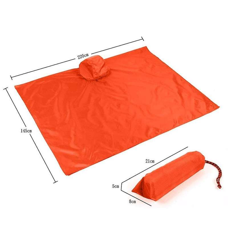 Outdoor Three-In-One Raincoat Multi-Function Backpack Raincoat Outdoor Beach Mat Waterproof Moisture
