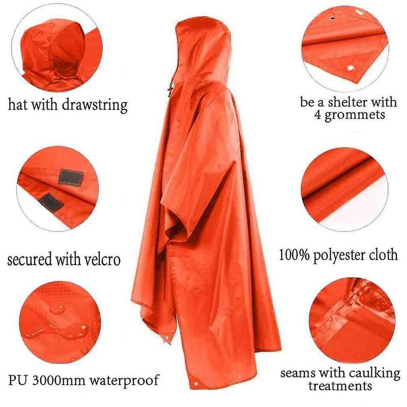 Outdoor Three-In-One Raincoat Multi-Function Backpack Raincoat Outdoor Beach Mat Waterproof Moisture