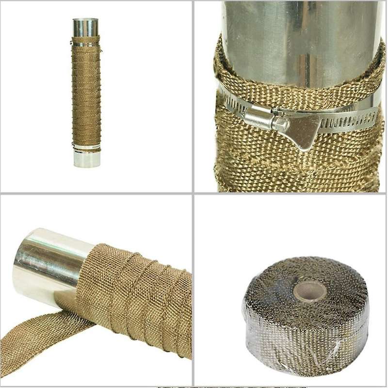 Outdoor Tent Stove Fireproof Pipe with Heat Resistant Tape 2 Adjustable Clamps