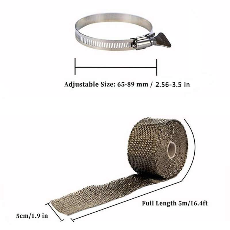 Outdoor Tent Stove Fireproof Pipe with Heat Resistant Tape 2 Adjustable Clamps