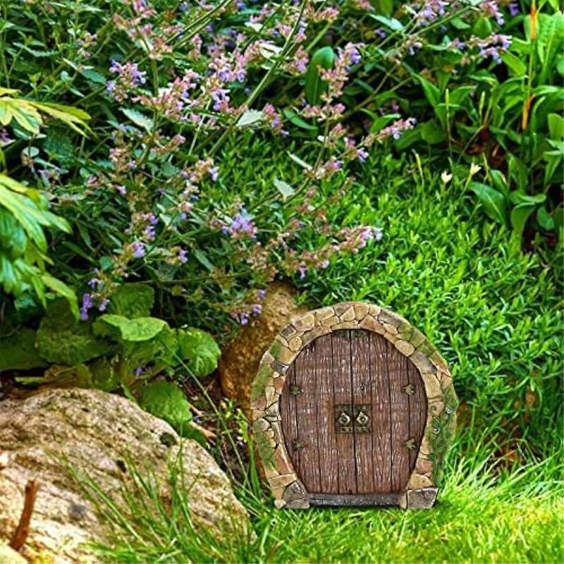 Outdoor Tree Fairy Door, Fairy Garden Miniature Gnome House Doors and Windows, Mini Fairy Garden Scu