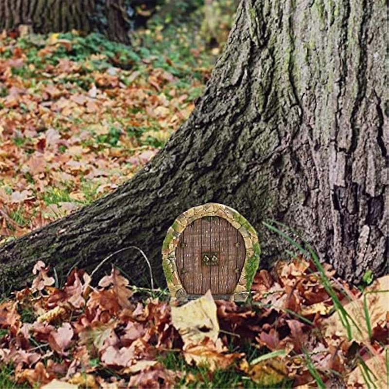 Outdoor Tree Fairy Door, Fairy Garden Miniature Gnome House Doors and Windows, Mini Fairy Garden Scu