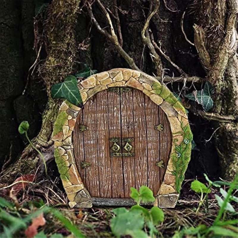 Outdoor Tree Fairy Door, Fairy Garden Miniature Gnome House Doors and Windows, Mini Fairy Garden Scu