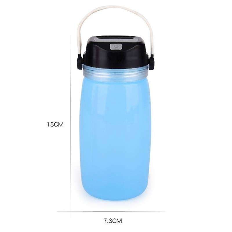 Outdoor Water Cup Portable Leak-Proof Sports Kettle Solar Rechargeable Camping Lamp(Pink)