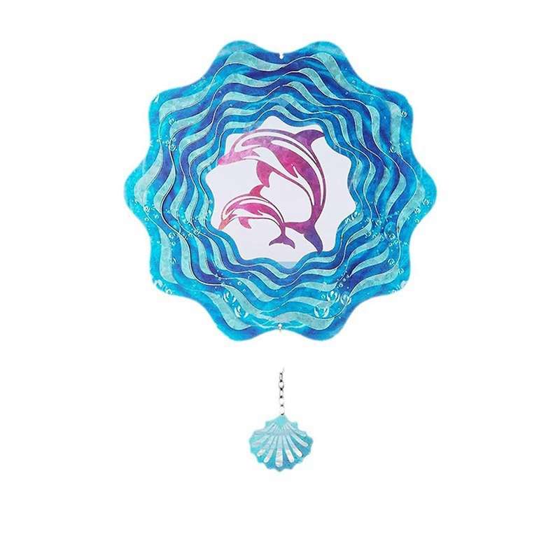 Outdoor Windmill - Metal Dolphin Wind Spinner Pendant - Anti-rust Outdoor Decorative Tool for Court