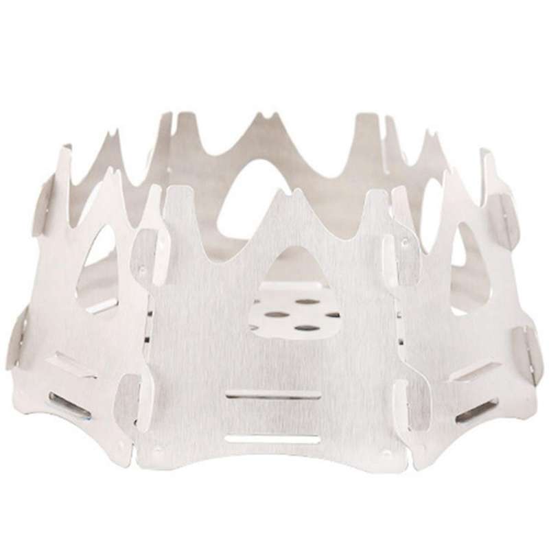 Outdoor Wood Burning Stove Portable Camping Stove Stainless Steel Six-Sided Stove for Hiking Picnic