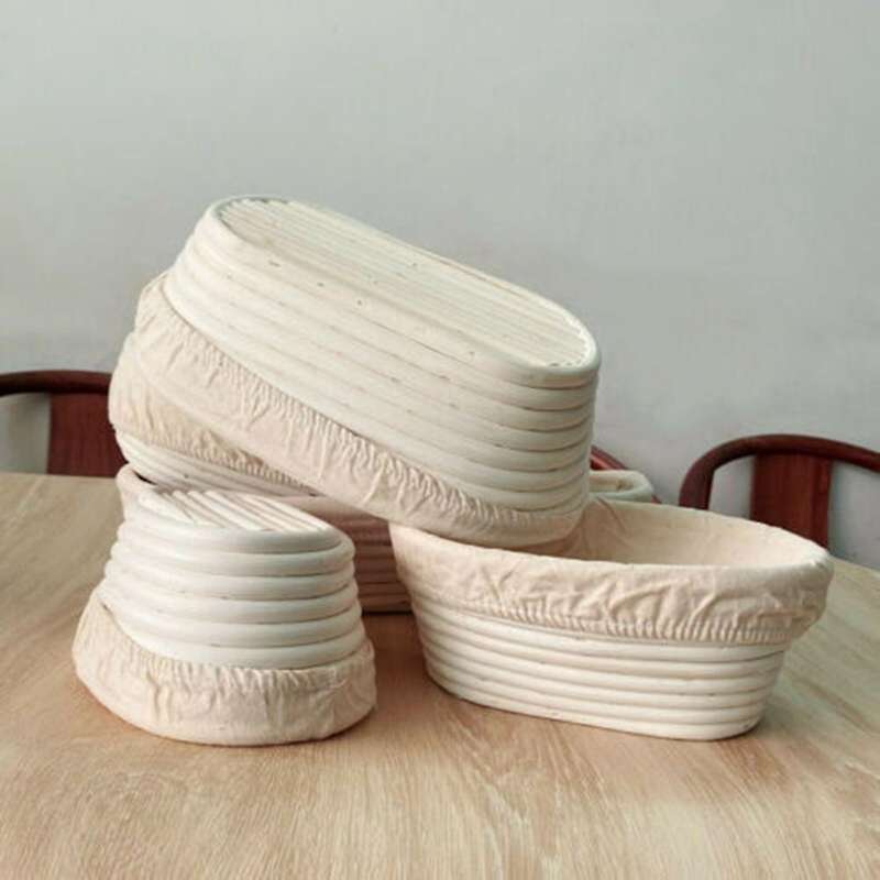 Oval Bread Proofing Proving Basket Rattan Dough Banneton Brotform Tools-21x14x8cm