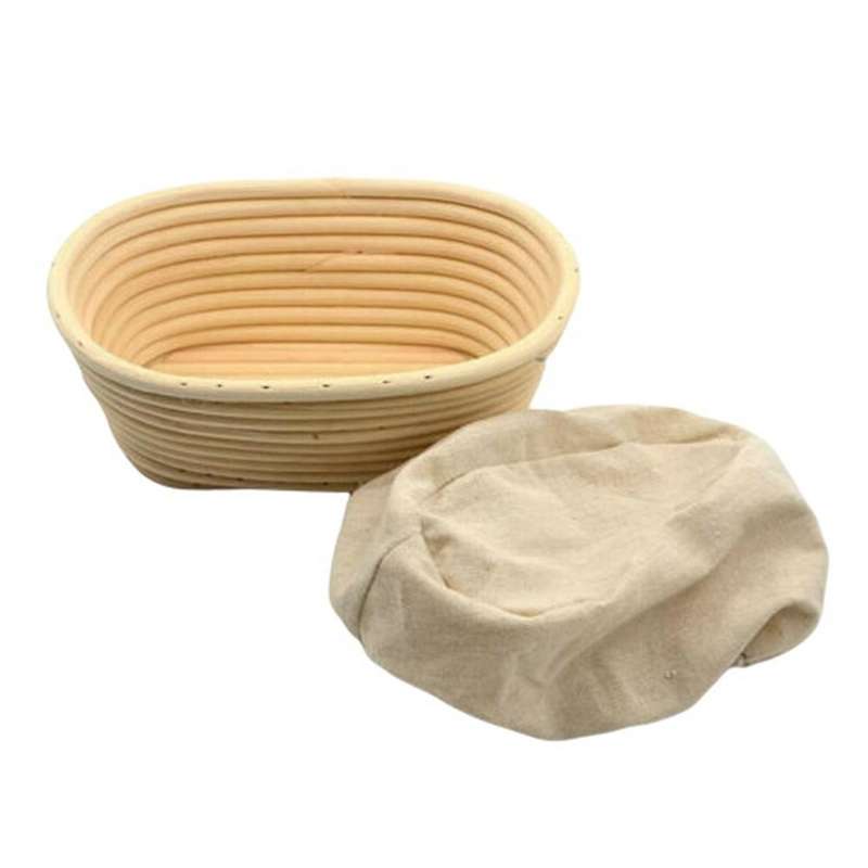 Oval Bread Proofing Proving Basket Rattan Dough Banneton Brotform Tools-21x14x8cm