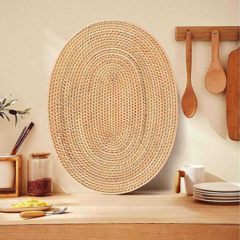 Oval Rattan Placemat,natural Rattan Hand-woven,tea Ceremony Accessories,suitable for Dining Room, K