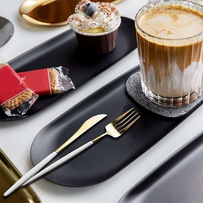 Oval Storage Tray Items Tray Oval Cosmetic Trays Candles Tray Black Serving Trays Buffet Plate for