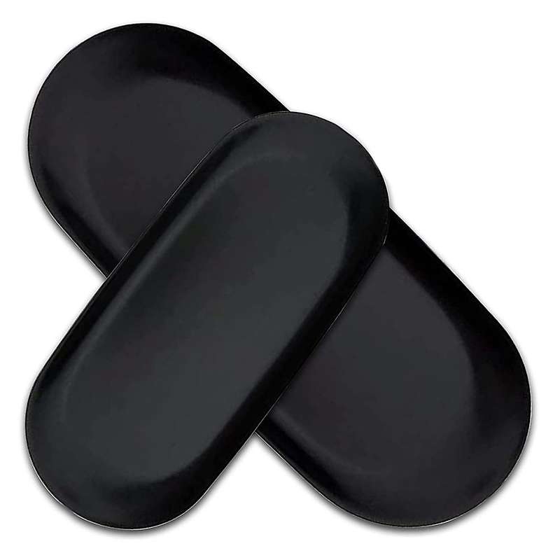 Oval Storage Tray Items Tray Oval Cosmetic Trays Candles Tray Black Serving Trays Buffet Plate for