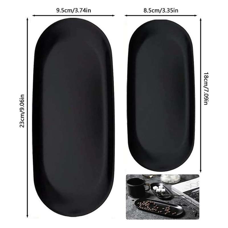 Oval Storage Tray Items Tray Oval Cosmetic Trays Candles Tray Black Serving Trays Buffet Plate for
