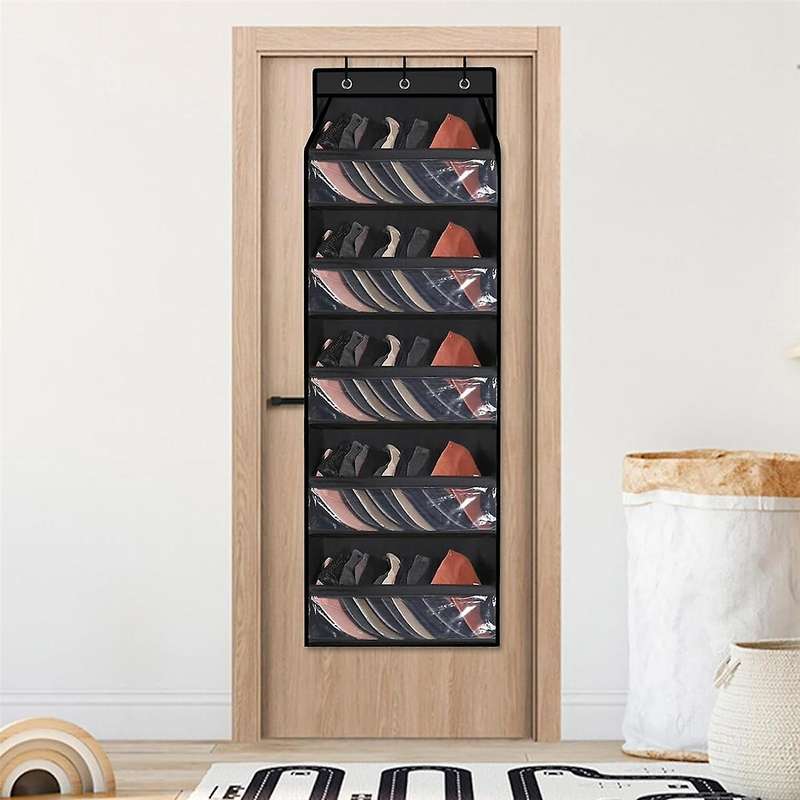 Over Door Hat Racks for Baseball Caps, Clear Deep Pockets Hat Organizer for Closet Or Wall with 3 Ho