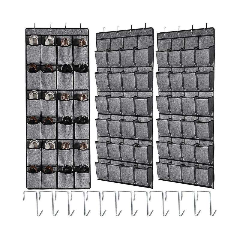 Over The Door Rack with 24 Fabric Pockets for Hanging Closet Holder Storage Men Women -