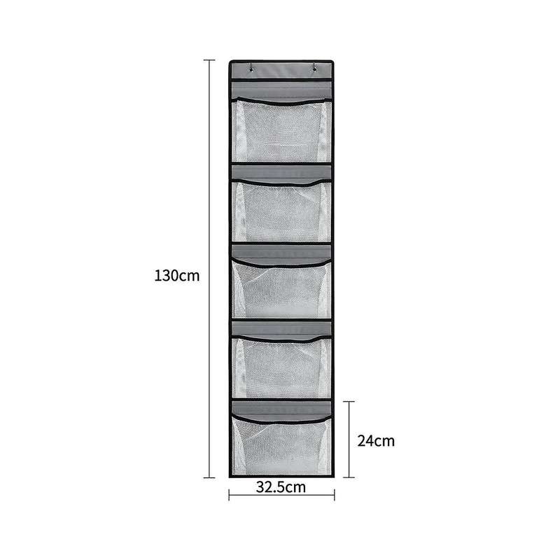 Over The Door Organizer with 5 Pockets Foldable Hanging Closet Storage Essentials Sundries Stuffed A