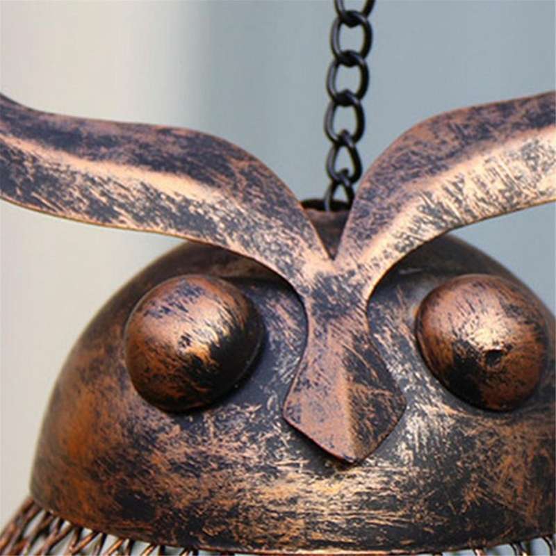 Owl Bird Feeder Hanging Iron Wild Bird Feeder Parrot Parakeet Accessories Backyard Garden Decoratio